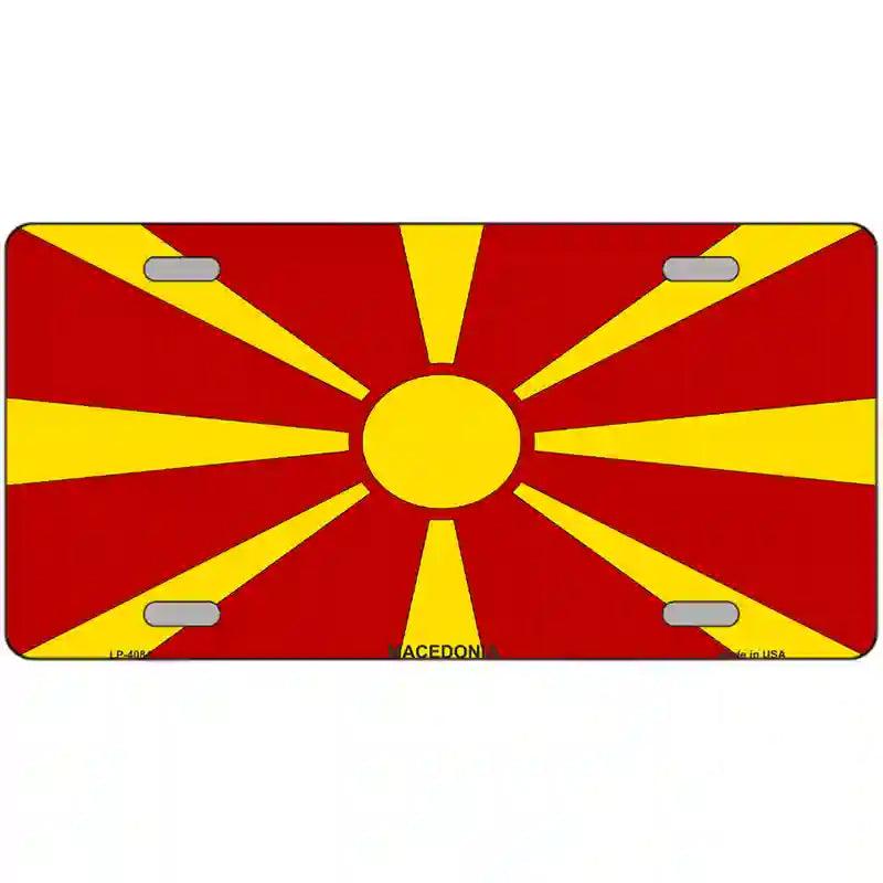 Macedonia Flag Metal Novelty License Plate 12" x 6" (LP)