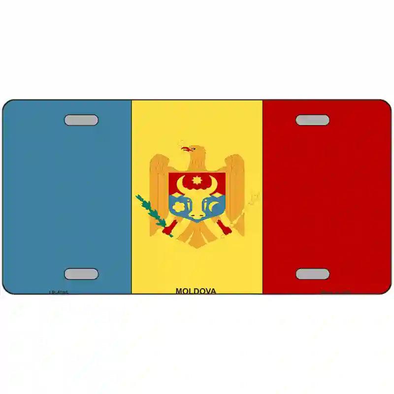 Moldova Flag Metal Novelty License Plate 12" x 6" (LP)