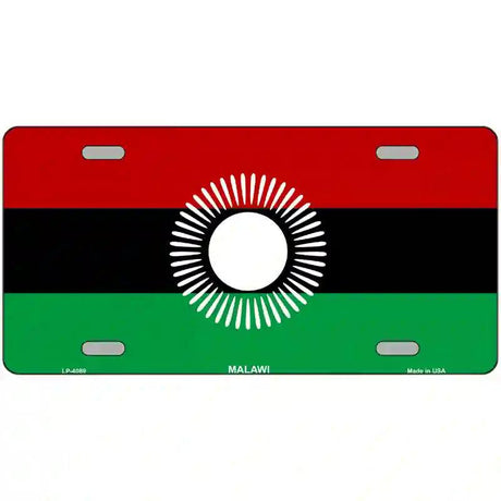 Malawi Flag Metal Novelty License Plate 12" x 6" (LP)