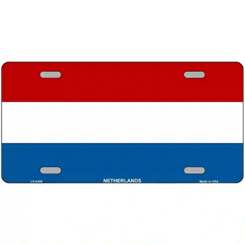Netherlands Flag Metal Novelty License Plate 12" x 6" (LP)