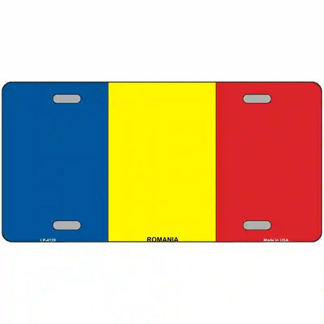 Romania Flag Metal Novelty License Plate 12" x 6" (LP)