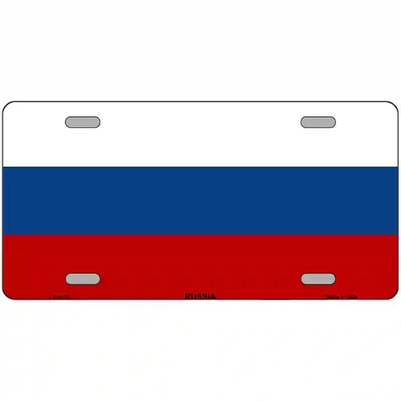 Russia Flag Metal Novelty License Plate 12" x 6" (LP)