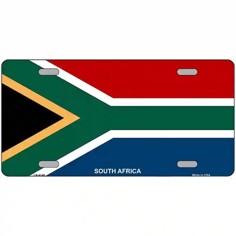 South Africa Flag Metal Novelty License Plate 12" x 6" (LP)
