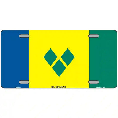 St Vincent Flag Metal Novelty License Plate 12" x 6" (LP)