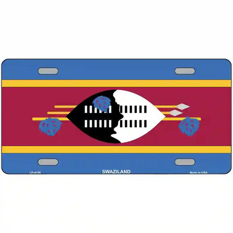 Swaziland Flag Metal Novelty License Plate 12" x 6" (LP)