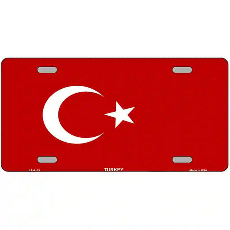 Turkey Flag Metal Novelty License Plate 12" x 6" (LP)