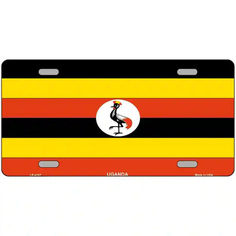 Uganda Flag Metal Novelty License Plate 12" x 6" (LP)