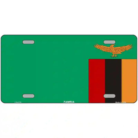 Zambia Flag Metal Novelty License Plate 12" x 6" (LP)