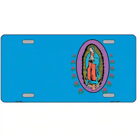 Virgin Mary Blue Metal Novelty License Plate 12" x 6" (LP)