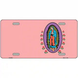 Virgin Mary Pink Metal Novelty License Plate 12" x 6" (LP)