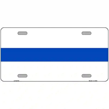 Thin Blue Line White Metal Novelty License Plate 12" x 6" (LP)