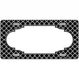 Black White Quatrefoil Center Scallop Metal Novelty License Plate 12" x 6" (LP)