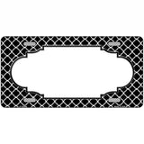 Black White Quatrefoil Center Scallop Metal Novelty License Plate 12" x 6" (LP)