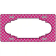Pink White Quatrefoil Center Scallop Metal Novelty License Plate 12" x 6" (LP)