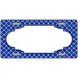 Blue White Quatrefoil Center Scallop Metal Novelty License Plate 12" x 6" (LP)