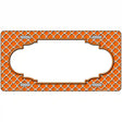 Orange White Quatrefoil Center Scallop Metal Novelty License Plate 12" x 6" (LP)