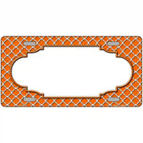 Orange White Quatrefoil Center Scallop Metal Novelty License Plate 12" x 6" (LP)