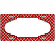 Red White Quatrefoil Center Scallop Metal Novelty License Plate 12" x 6" (LP)