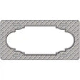 Grey White Quatrefoil Center Scallop Metal Novelty License Plate 12" x 6" (LP)