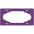 Purple White Quatrefoil Center Scallop Metal Novelty License Plate 12" x 6" (LP)