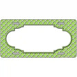 Lime Green White Quatrefoil Center Scallop Metal Novelty License Plate 12" x 6" (LP)