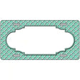 Mint White Quatrefoil Center Scallop Metal Novelty License Plate 12" x 6" (LP)