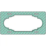 Mint White Quatrefoil Center Scallop Metal Novelty License Plate 12" x 6" (LP)