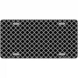 Black White Quatrefoil Metal Novelty License Plate 12" x 6" (LP)
