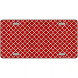 Red White Quatrefoil Metal Novelty License Plate 12" x 6" (LP)