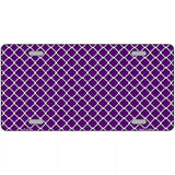 Purple White Quatrefoil Metal Novelty License Plate 12" x 6" (LP)
