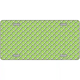 Lime Green White Quatrefoil Metal Novelty License Plate 12" x 6" (LP)