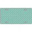 Mint White Quatrefoil Metal Novelty License Plate 12" x 6" (LP)