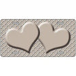 Tan White Quatrefoil Tan Center Hearts Metal Novelty License Plate 12" x 6" (LP)