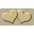 Gold White Quatrefoil Gold Center Hearts Metal Novelty License Plate 12" x 6" (LP)