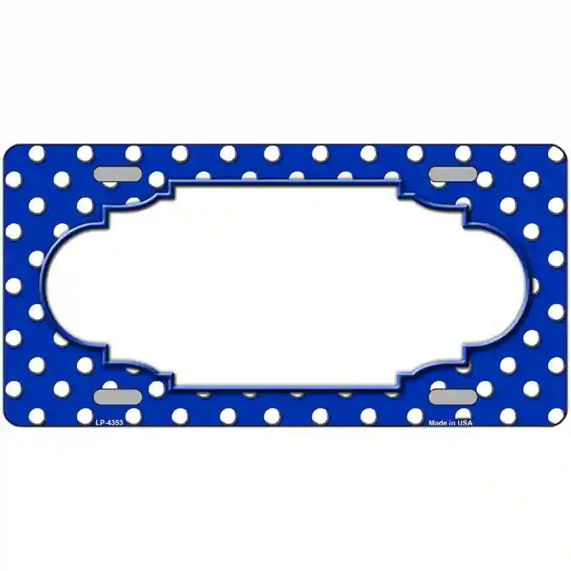 Scallop Blue White Polka Dot Metal Novelty License Plate 12" x 6" (LP)