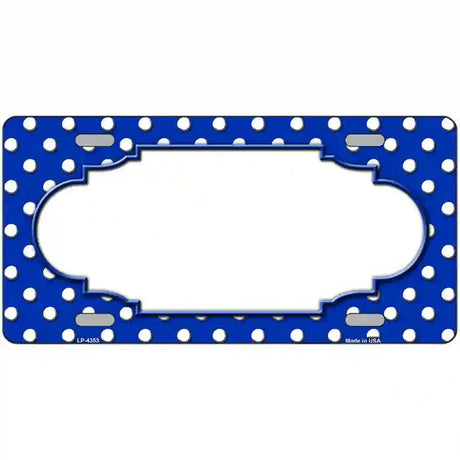Scallop Blue White Polka Dot Metal Novelty License Plate 12" x 6" (LP)