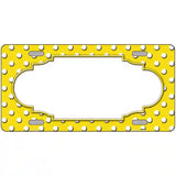 Scallop Yellow White Polka Dot Metal Novelty License Plate 12" x 6" (LP)