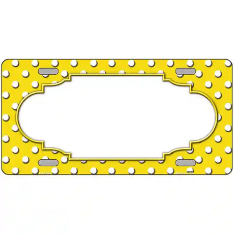 Scallop Yellow White Polka Dot Metal Novelty License Plate 12" x 6" (LP)