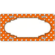 Scallop Orange White Polka Dot Metal Novelty License Plate 12" x 6" (LP)
