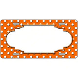 Scallop Orange White Polka Dot Metal Novelty License Plate 12" x 6" (LP)