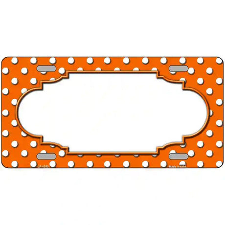 Scallop Orange White Polka Dot Metal Novelty License Plate 12" x 6" (LP)