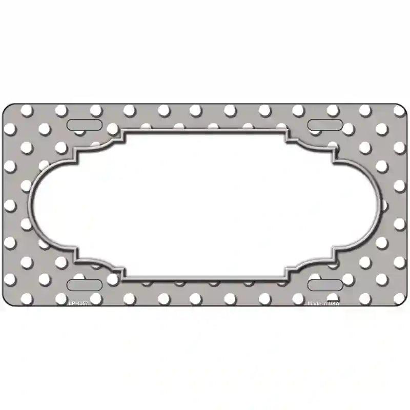 Scallop Grey White Polka Dot Metal Novelty License Plate 12" x 6" (LP)