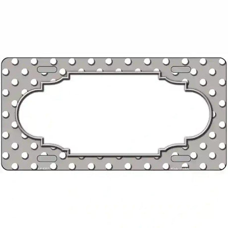 Scallop Grey White Polka Dot Metal Novelty License Plate 12" x 6" (LP)