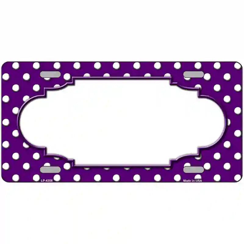 Scallop Purple White Polka Dot Metal Novelty License Plate 12" x 6" (LP)