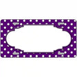 Scallop Purple White Polka Dot Metal Novelty License Plate 12" x 6" (LP)