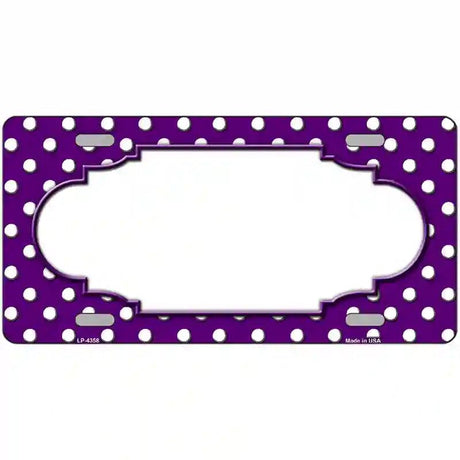 Scallop Purple White Polka Dot Metal Novelty License Plate 12" x 6" (LP)