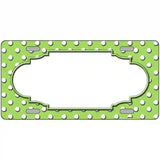 Scallop Lime Green White Polka Dot Metal Novelty License Plate 12" x 6" (LP)