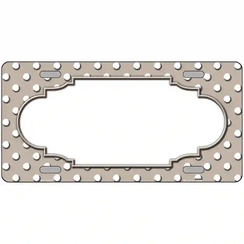 Scallop Tan White Polka Dot Metal Novelty License Plate 12" x 6" (LP)