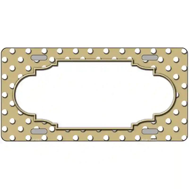 Scallop Gold White Polka Dot Metal Novelty License Plate 12" x 6" (LP)