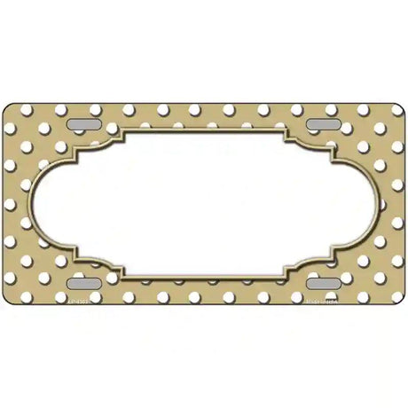 Scallop Gold White Polka Dot Metal Novelty License Plate 12" x 6" (LP)